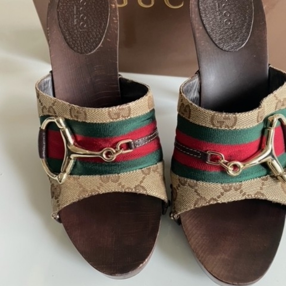 GUCCI 'Icon Bit' Clog Sandals 8.5 M